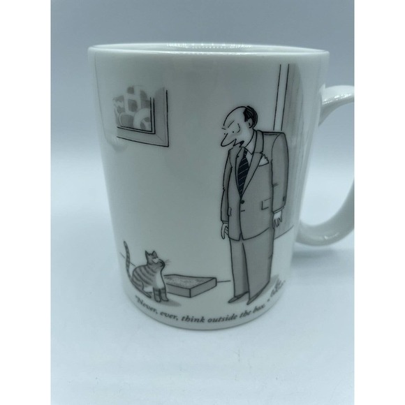 The New Yorker Magazine Co Conde Nast 1998 Mug Never Think Outside The Box Cart - Picture 3 of 7